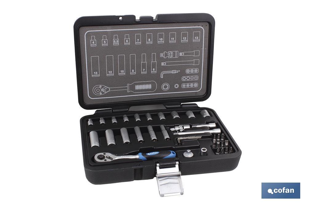 MALETIN 36 PCS PROFESIONAL VASOS 1/4