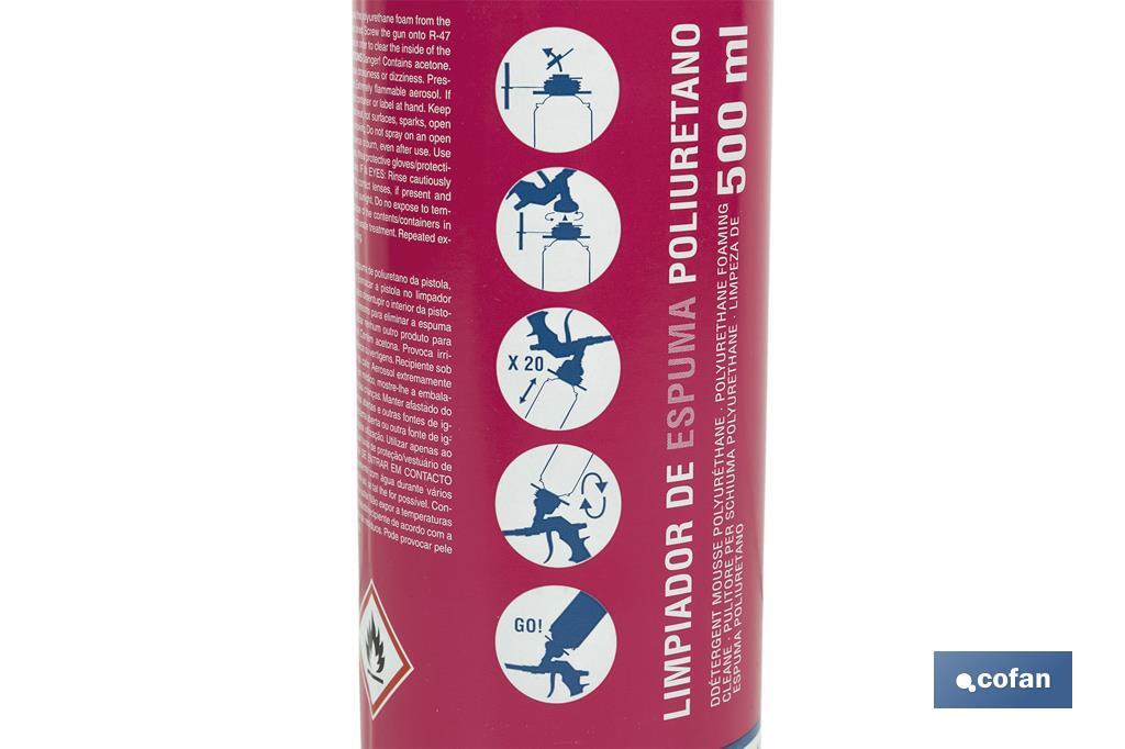 LIMPIADOR ESPUMA POLIURETANO 500 ML