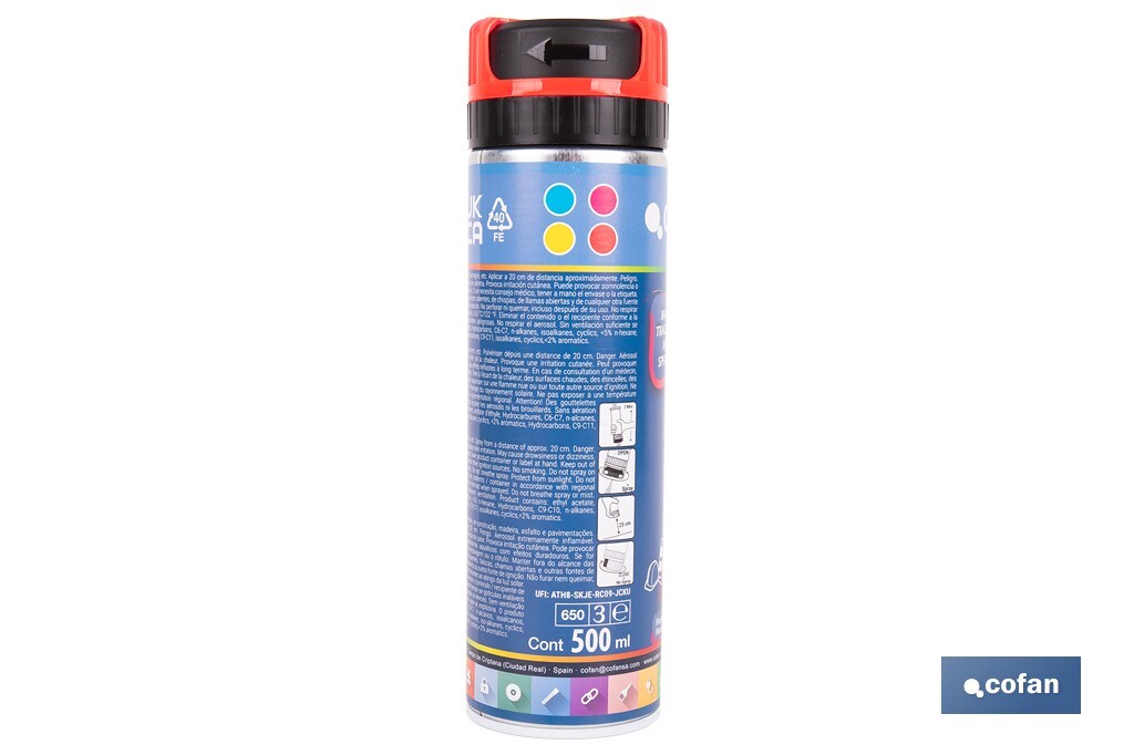 MARCAJE DE OBRA FLUORESC. ROJO 500ML