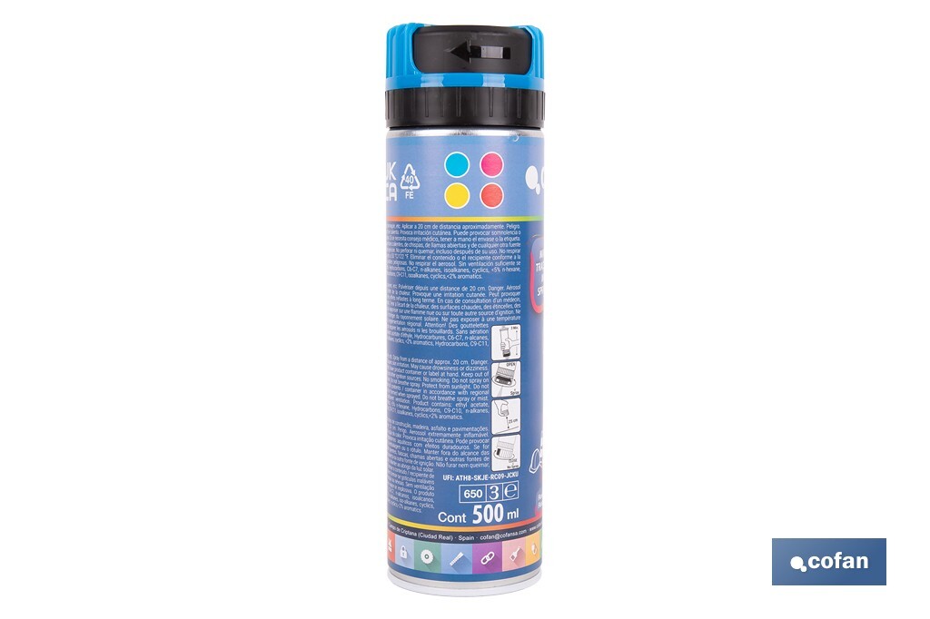 MARCAJE DE OBRA FLUORESC. AZUL 500ML
