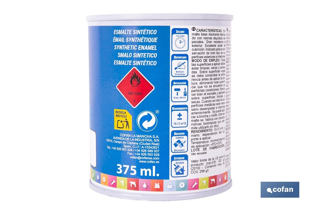 ESMALTE SINTÉTICO (375 ML) BLANCO BRILLO