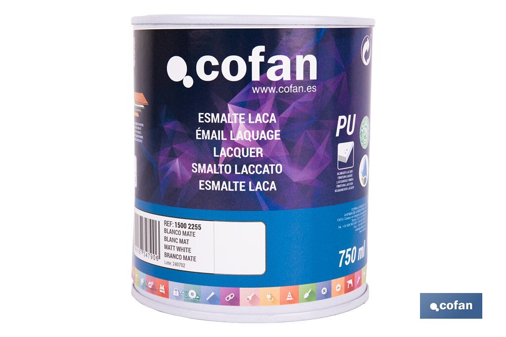 ESMALTE LACA AL AGUA BLANCO 750 ML MATE