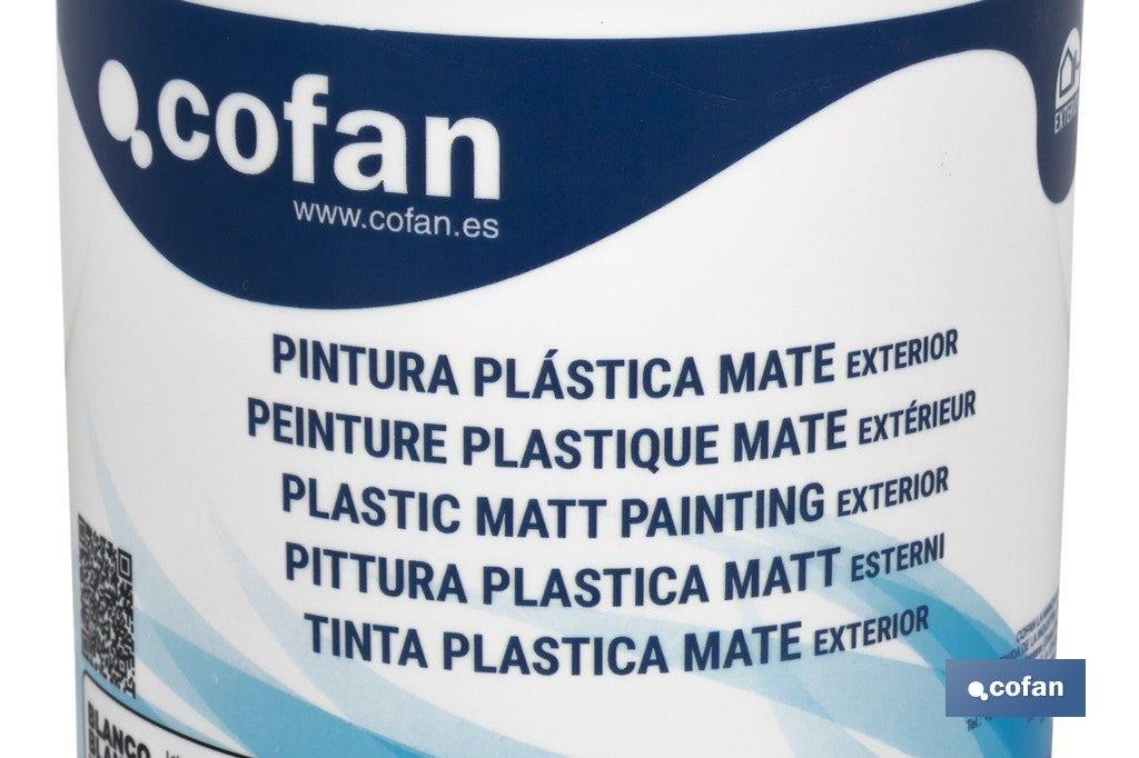PINTURA PLÁSTICA EXTERIOR MATE 750 ML BLANCO