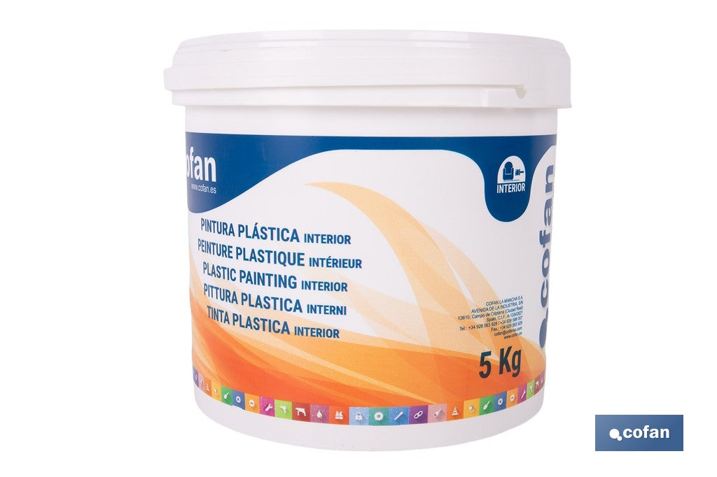 PINTURA PLÁSTICA INTERIOR 5 KG BLANCO