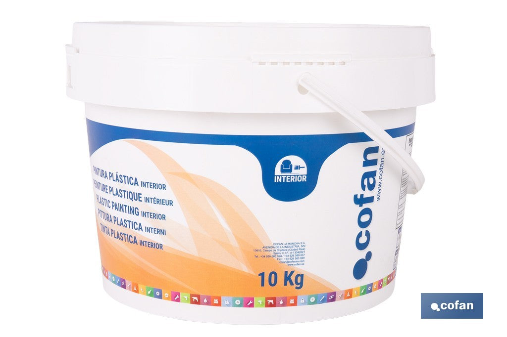 PINTURA PLÁSTICA INTERIOR 10 KG BLANCO