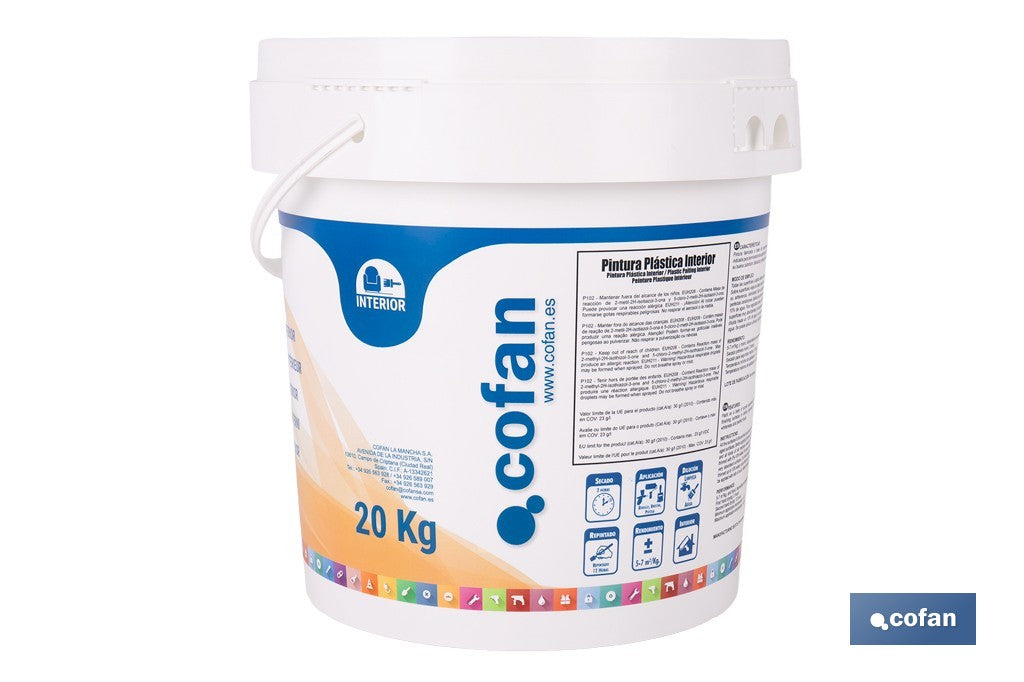 PINTURA PLÁSTICA INTERIOR 20 KG BLANCO