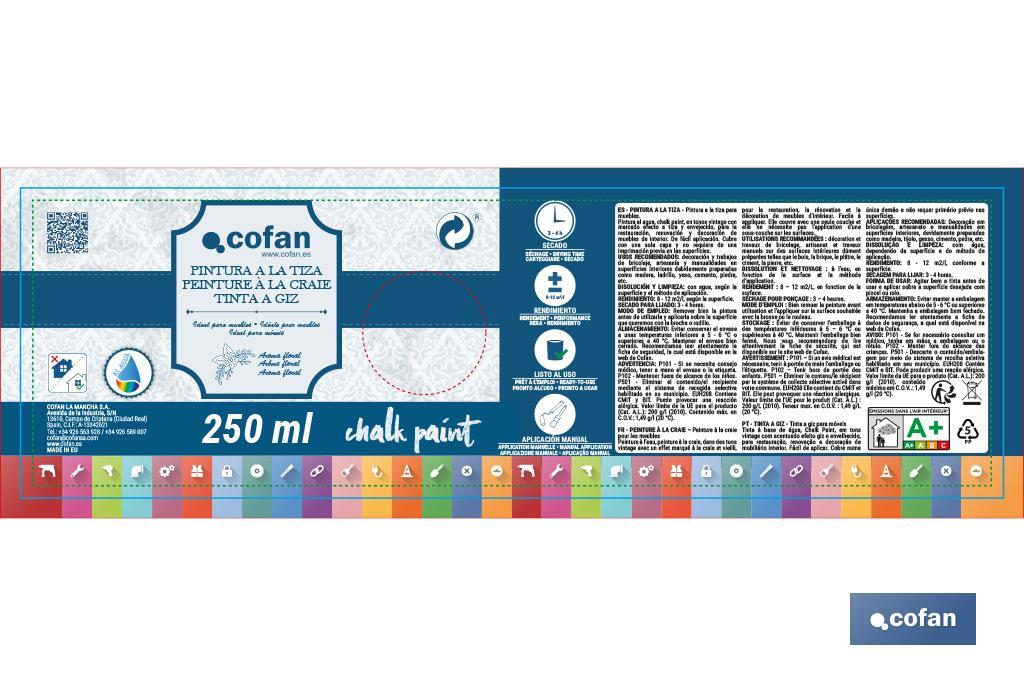 PINTURA A LA TIZA, CHALK PAINT, BLANCO VINTAGE 250 ML