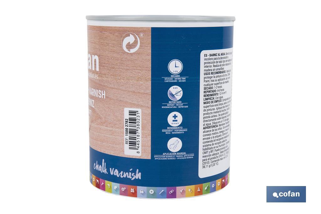BARNIZ AL AGUA MATE, CHALK VARNISH, 750 ML