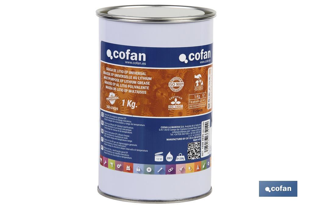 GRASA LITIO ISO 6743/9 EP ENVASE 1 KG
