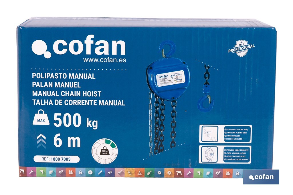 POLIPASTO MANUAL 3,0 T ELEVACIÓN 6 M