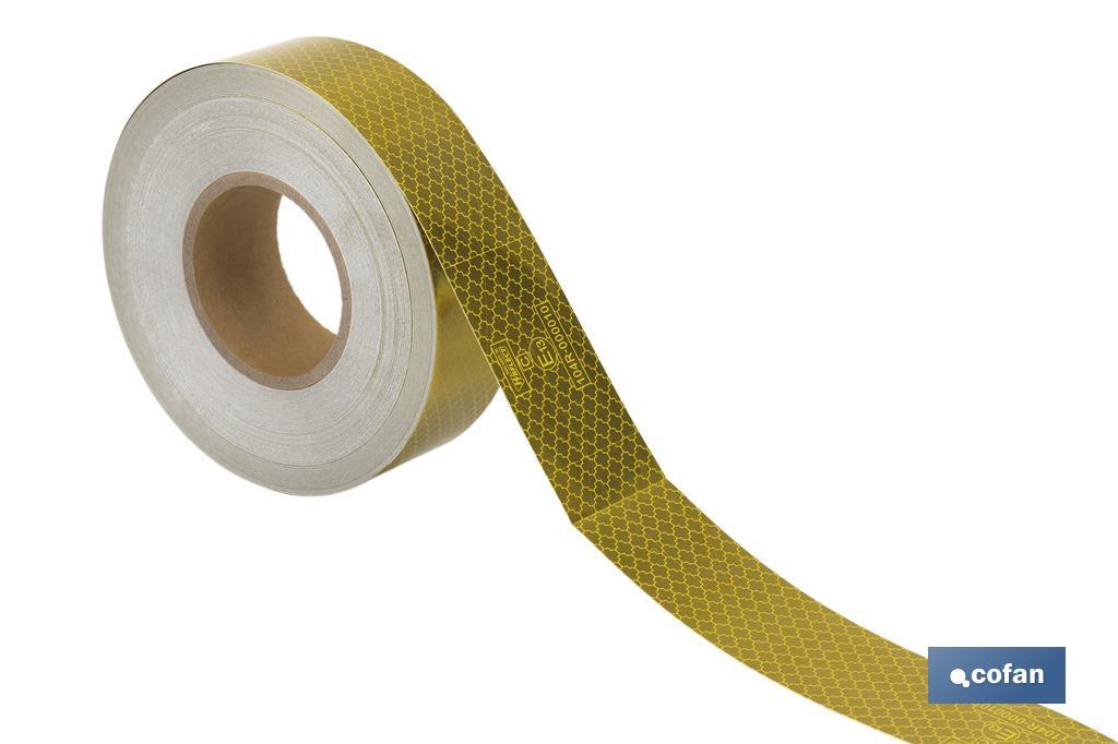 ROLLO RETROREFLECTANTE CONTINUO - 50M AMARILLO