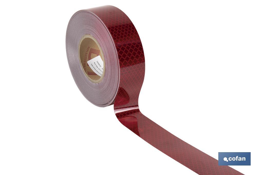 ROLLO RETROREFLECTANTE CONTINUO - 50M ROJO