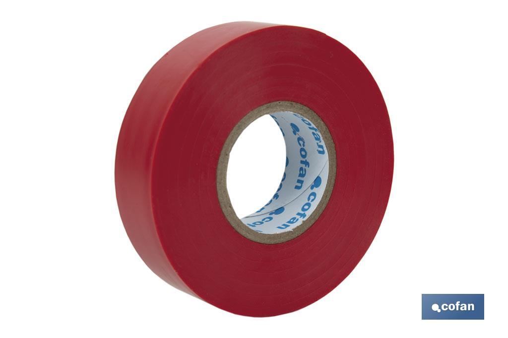 CINTA AISLANTE 180 Micras ROJA 19mmX20 Metros venta unitaria