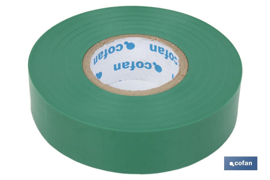 CINTA AISLANTE 180 Micras VERDE 19mmX20 Metros venta unitaria