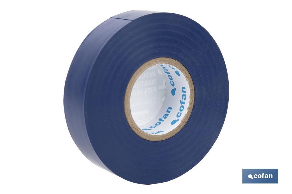 CINTA AISLANTE 180 Micras AZUL 19mmX20 Metros venta unitaria