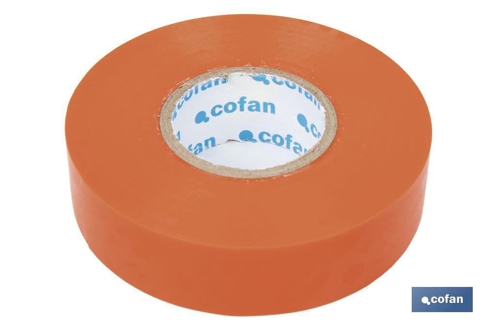 CINTA AISLANTE 180 Micras NARANJA 19mmX20 Metros venta unitaria