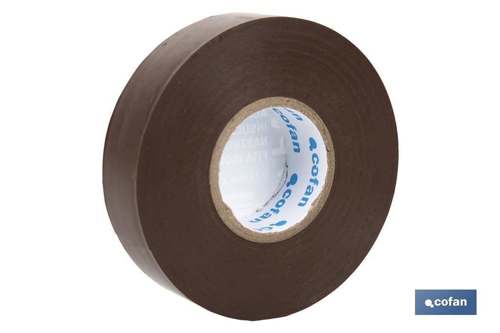 CINTA AISLANTE 180 Micras MARRON 19mmX20 Metros