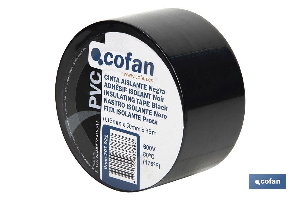 CINTA AISLANTE NEGRA DE 130 MICRAS 50 MM X 33 M