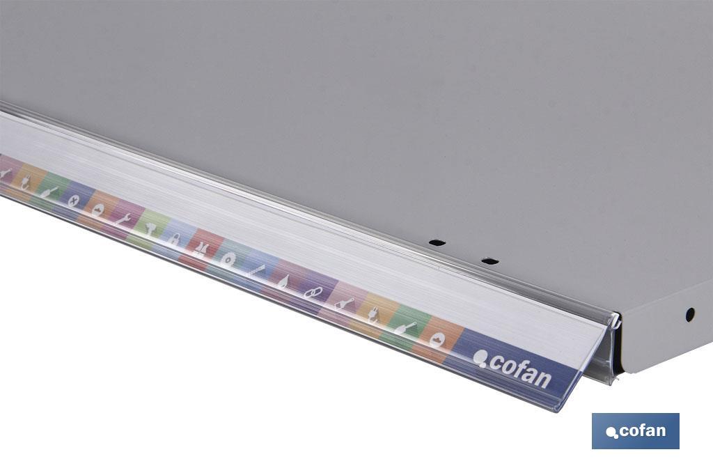 PORTAPRECIOS C/TIRA PARA BANDEJA 500 X 39 MM