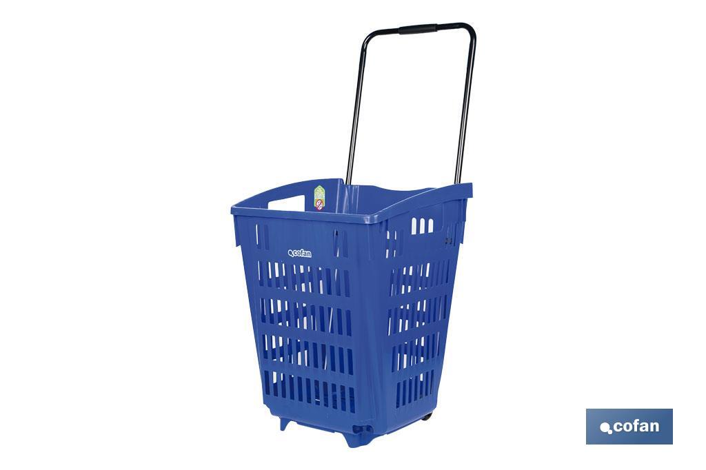 CESTA DE COMPRA CON RUEDAS Y ASA TELESCÓPICA 390X390X529 MM