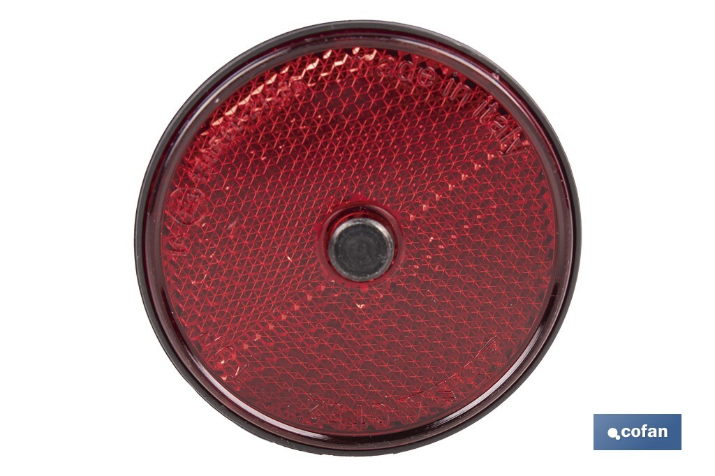 CATADIÓPTRICO REDONDO ROJO Ø 60 MM CON TORNILLO