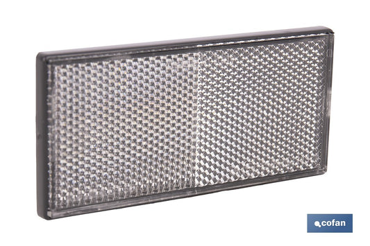 CATADIÓPTRICO RECTANGULAR BLANCO 106 X 50 MM ADHESIVO