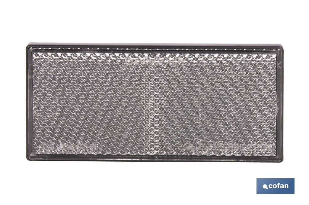 CATADIÓPTRICO RECTANGULAR BLANCO 106 X 50 MM ADHESIVO