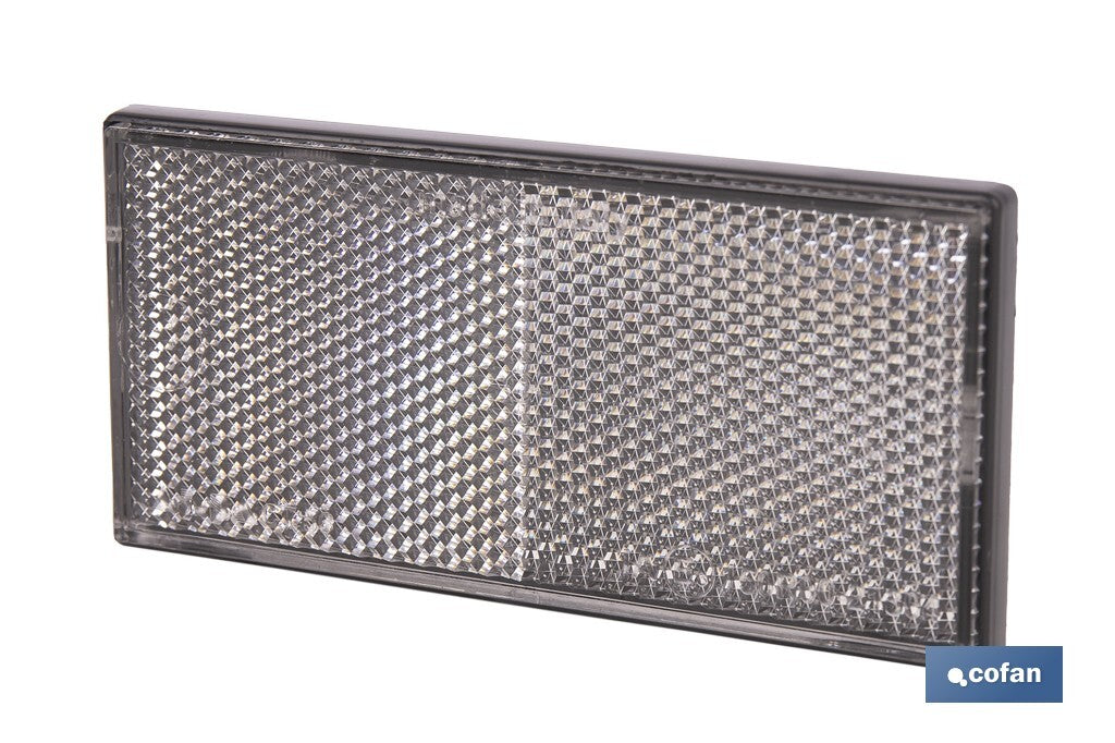 CATADIÓPTRICO RECTANGULAR BLANCO 106 X 50 MM ADHESIVO
