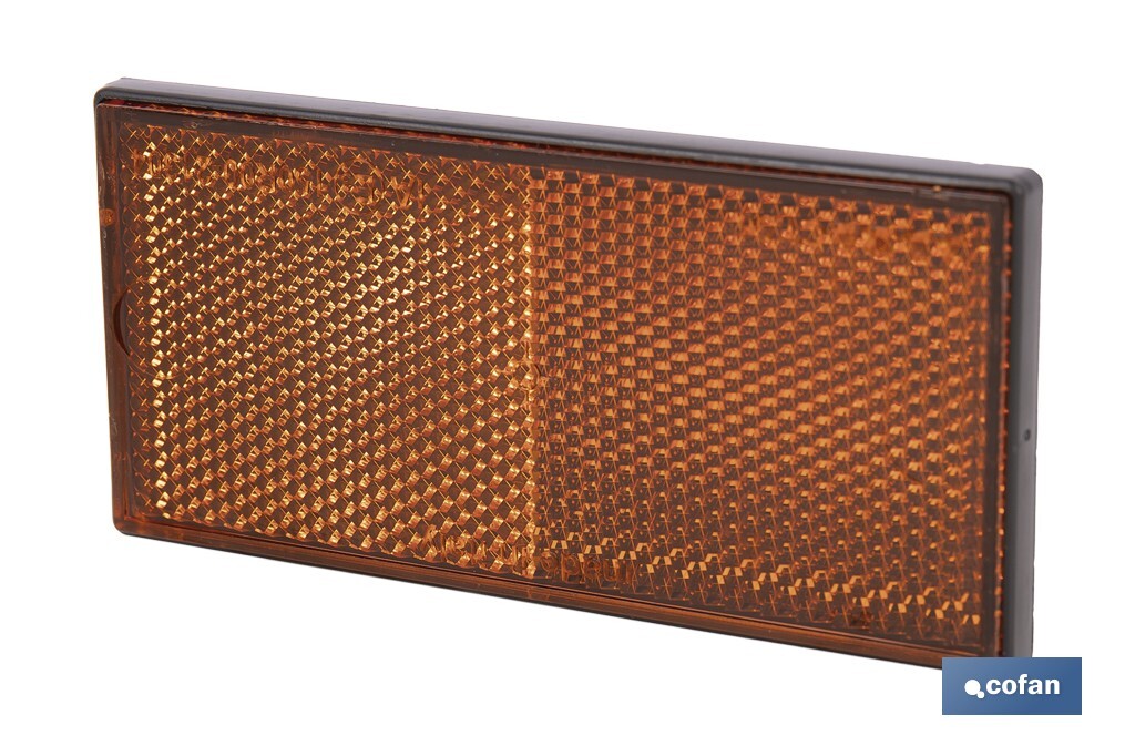CATADIÓPTRICO RECTANGULAR ÁMBAR 106 X 50 MM ADHESIVO