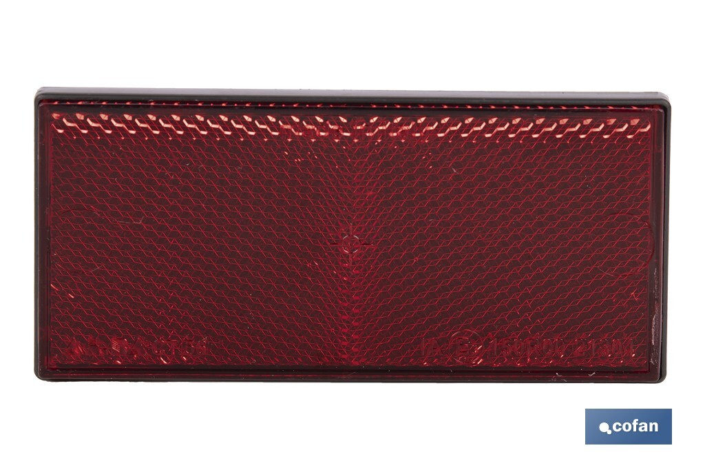 CATADIÓPTRICO RECTANGULAR ROJO 106 X 50 MM ADHESIVO