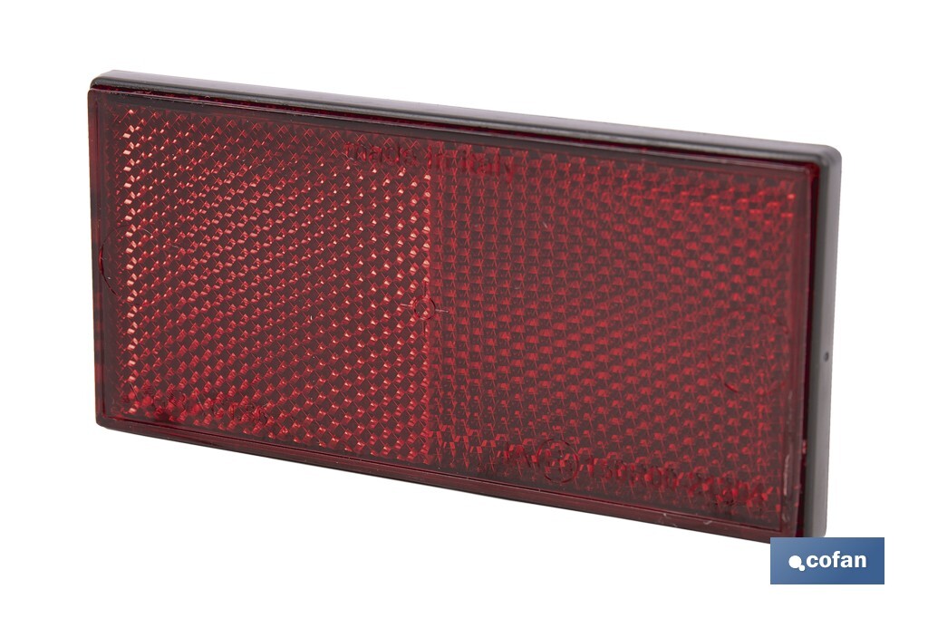 CATADIÓPTRICO RECTANGULAR ROJO 106 X 50 MM ADHESIVO