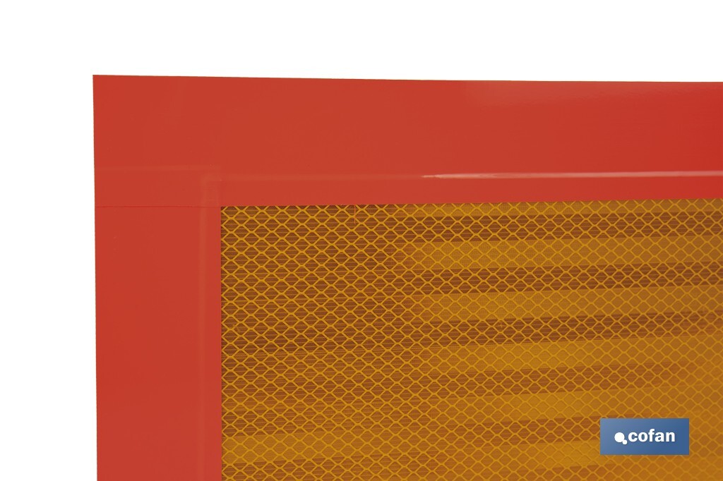 PACK DE 2 UDS. PLACA ADHESIVA V-6 PARA VEHÍCULO LARGO 565 X 195 MM