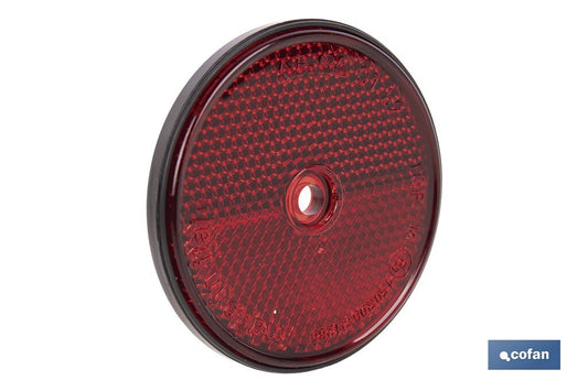 CATADIÓPTRICO REDONDO ROJO Ø60 MM CON AGUJERO SIN TORNILLO