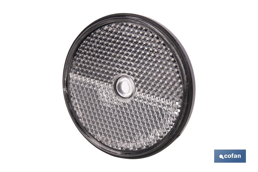 CATADIÓPTRICO REDONDO BLANCO Ø60 MM CON AGUJERO SIN TORNILLO