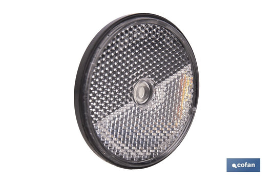 CATADIÓPTRICO REDONDO BLANCO Ø60 MM CON AGUJERO SIN TORNILLO CON ADHESIVO