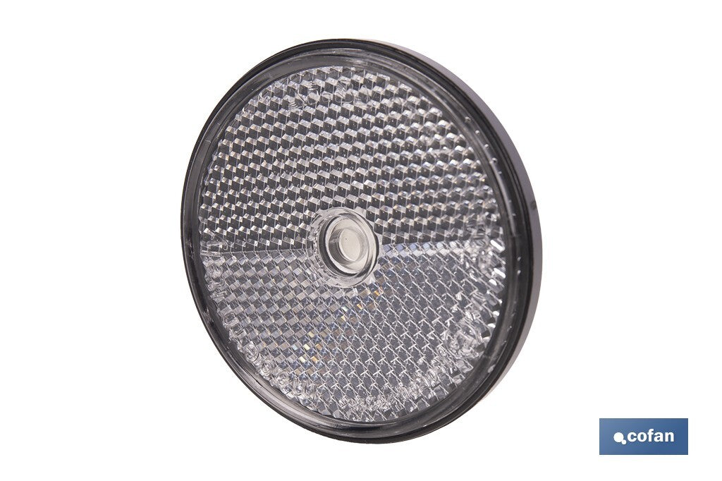 CATADIÓPTRICO REDONDO BLANCO Ø60 MM CON AGUJERO SIN TORNILLO CON ADHESIVO