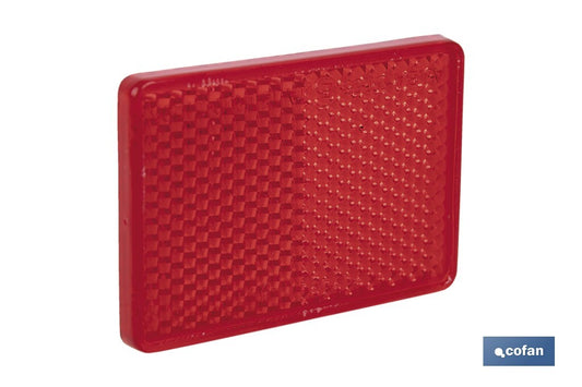 CATADIÓPTRICO RECTANGULAR ROJO 56 X 39 MM CON ADHESIVO