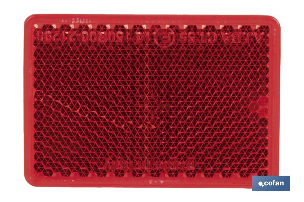 CATADIÓPTRICO RECTANGULAR ROJO 56 X 39 MM CON ADHESIVO