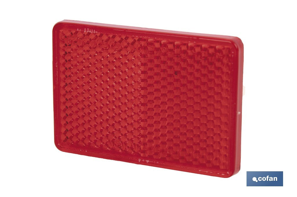 CATADIÓPTRICO RECTANGULAR ROJO 56 X 39 MM CON ADHESIVO