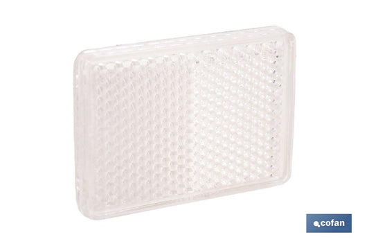 CATADIÓPTRICO RECTANGULAR BLANCO 56 X 39 MM CON ADHESIVO