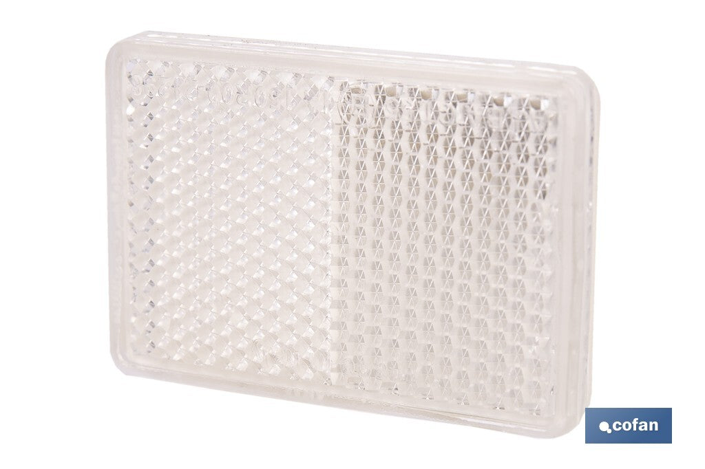 CATADIÓPTRICO RECTANGULAR BLANCO 56 X 39 MM CON ADHESIVO