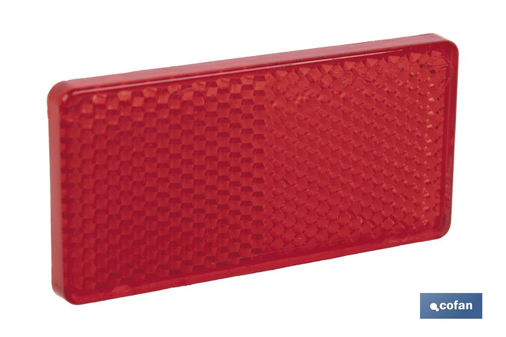 CATADIÓPTRICO RECTANGULAR ROJO 71 X 35 MM CON ADHESIVO