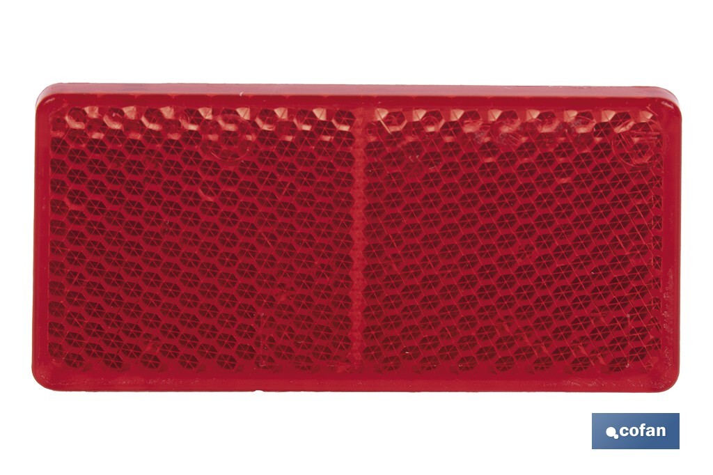 CATADIÓPTRICO RECTANGULAR ROJO 71 X 35 MM CON ADHESIVO