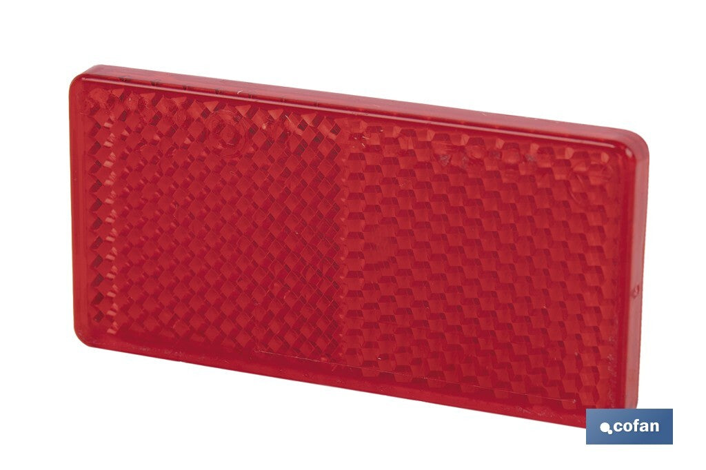 CATADIÓPTRICO RECTANGULAR ROJO 71 X 35 MM CON ADHESIVO
