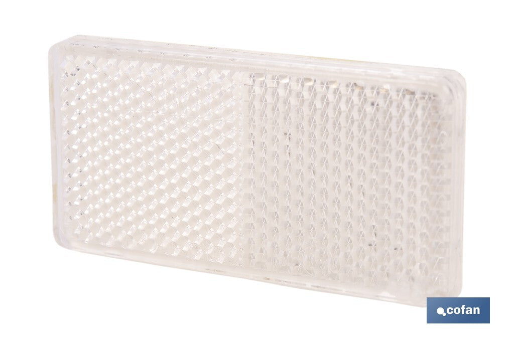 CATADIÓPTRICO RECTANGULAR BLANCO 71 X 35 MM CON ADHESIVO