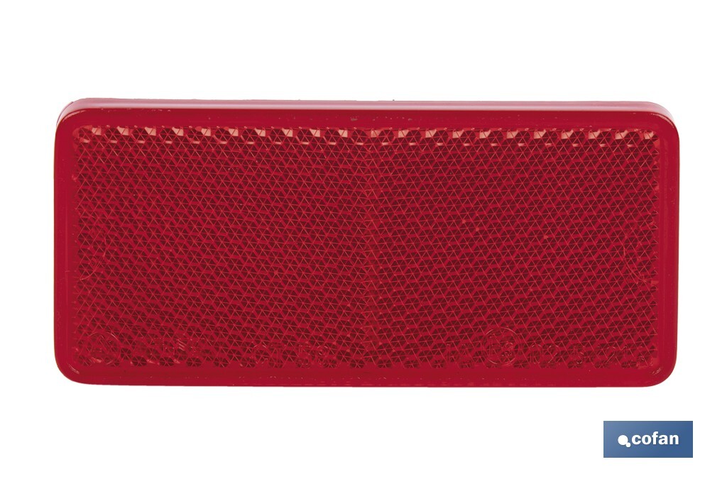 CATADIÓPTRICO RECTANGULAR ROJO 94 X 44 MM CON ADHESIVO