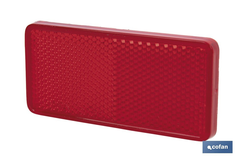 CATADIÓPTRICO RECTANGULAR ROJO 94 X 44 MM CON ADHESIVO