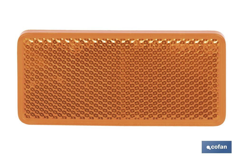 CATADIÓPTRICO RECTANGULAR ÁMBAR 94 X 44 MM CON ADHESIVO