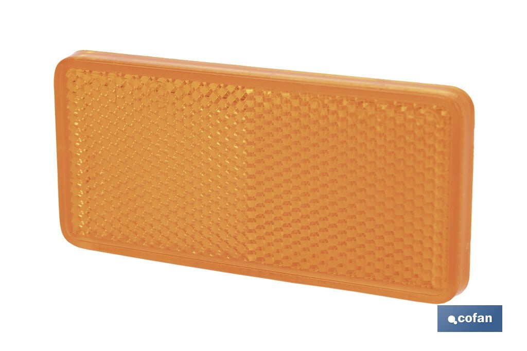 CATADIÓPTRICO RECTANGULAR ÁMBAR 94 X 44 MM CON ADHESIVO