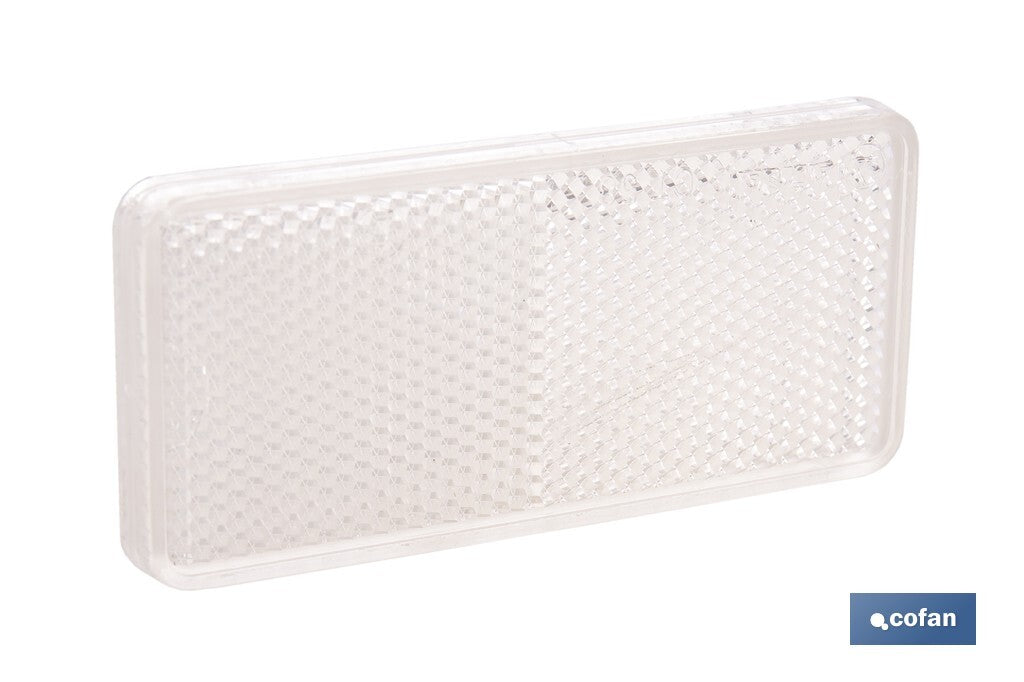 CATADIÓPTRICO RECTANGULAR BLANCO 94 X 44 MM CON ADHESIVO